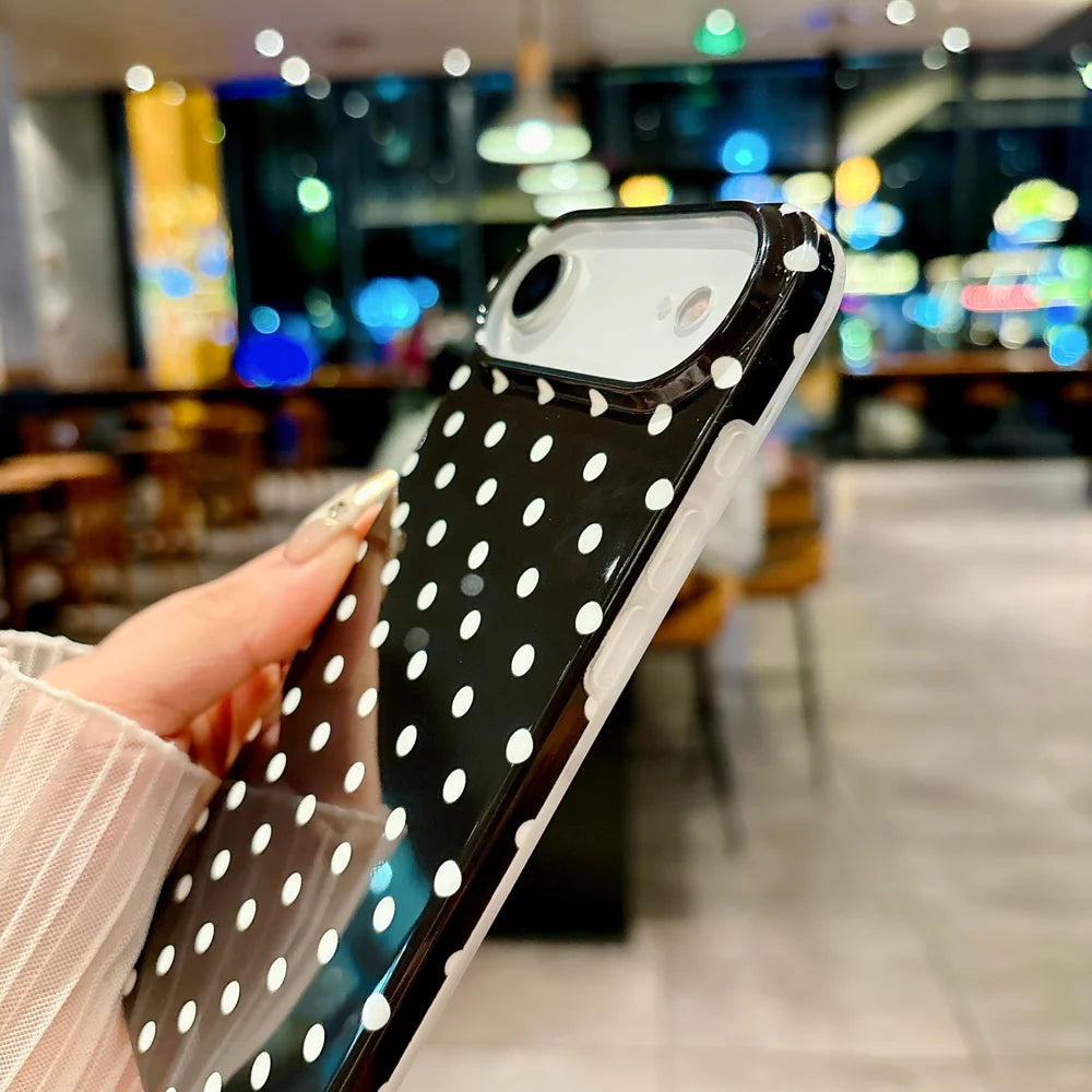 For iPhone Air Case Dot Design IMD TPU Phone Back Cover - Black - 3