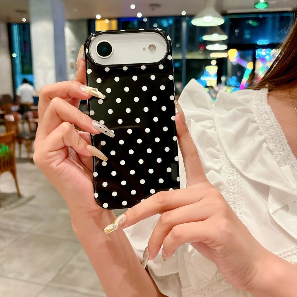 For iPhone Air Case Dot Design IMD TPU Phone Back Cover - Black - 4