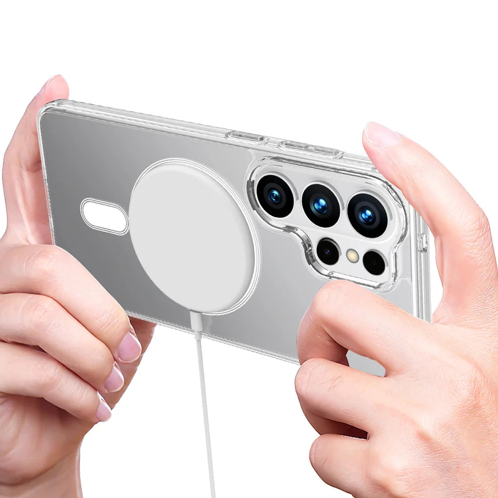 For Samsung Galaxy S26 Ultra Clear Phone Magnetic Case TPU+Acrylic Back Cover - Clear - 5