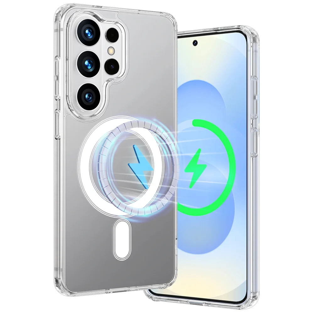 For Samsung Galaxy S26 Ultra Clear Phone Magnetic Case TPU+Acrylic Back Cover - Clear - 6