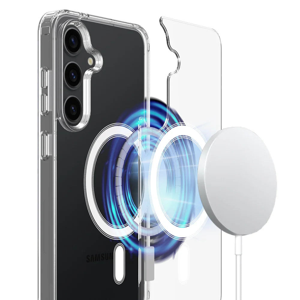 For Samsung Galaxy S26 Clear Phone Magnetic Case TPU+Acrylic Back Cover - Clear - 2