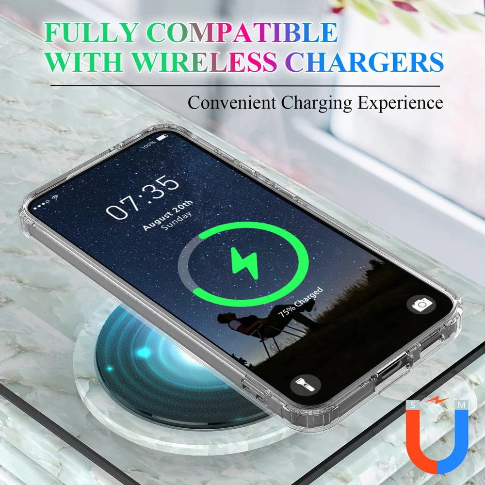 For Samsung Galaxy S26+ Clear Phone Magnetic Case TPU+Acrylic Back Cover - Clear - 6