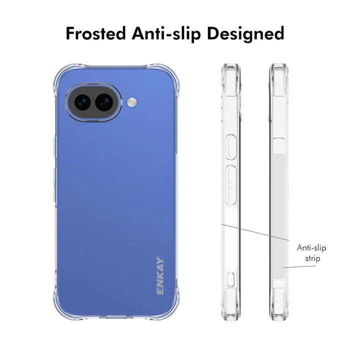 ENKAY HAT PRINCE For Google Pixel 10a Clear Phone Case   Shockproof Anti-slip TPU Cover - Transparent - 4