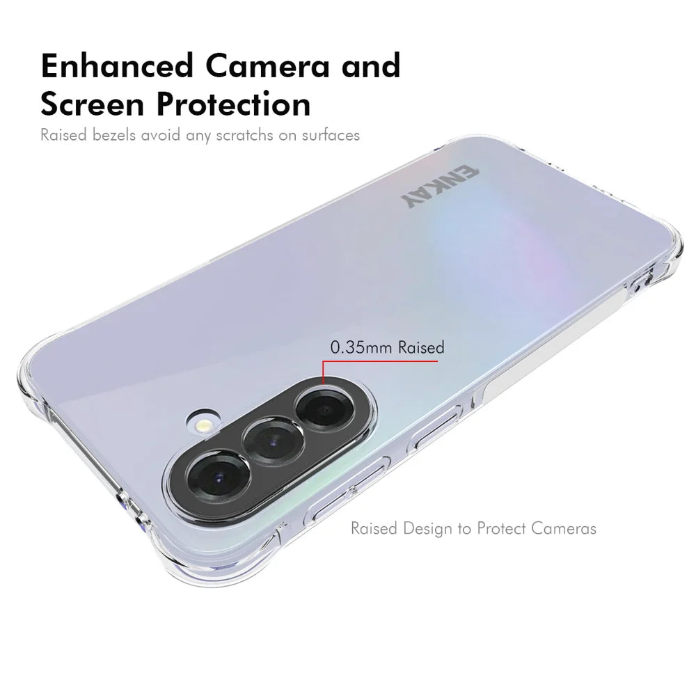 ENKAY HAT PRINCE For Samsung Galaxy A37 5G Clear Phone Case   Shockproof Anti-slip TPU Cover - Transparent - 3