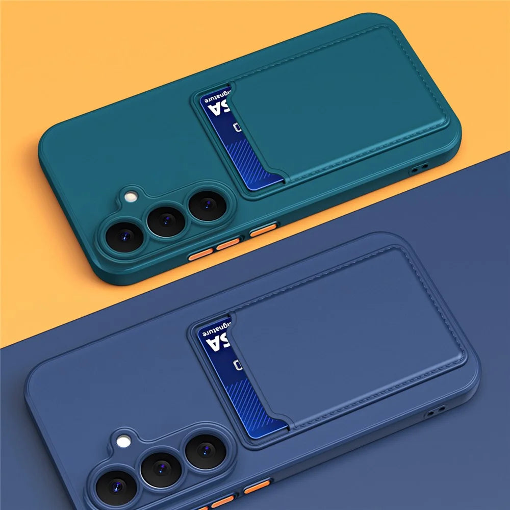 For Samsung Galaxy S26+ Case Flexible TPU Phone Cover with Back Card Slot - Dark Blue - 4