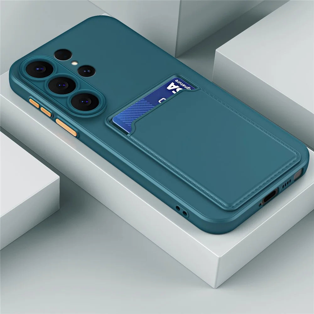 For Samsung Galaxy S26 Ultra Case Flexible TPU Phone Cover with Back Card Slot - Blackish Green - 2