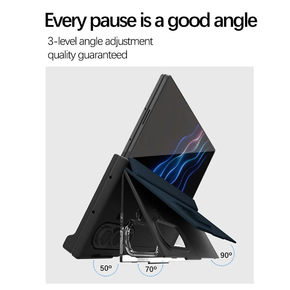 For Samsung Galaxy Z TriFold 5G Case Card Slot Stand Hard PC Phone Cover - Transparent - 3