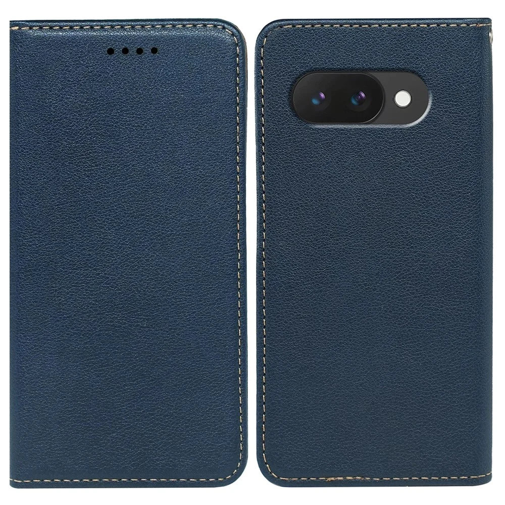 For Google Pixel 10a Case Wallet RFID Blocking Leather Phone Cover Strong Magnetic Closure - Blue - 1