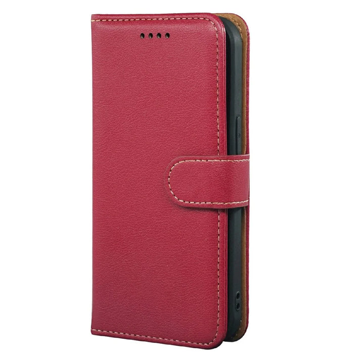 For Google Pixel 10a Case RFID Blocking Wallet Litchi Texture Leather Phone Cover Magnetic Clasp - Red - 6