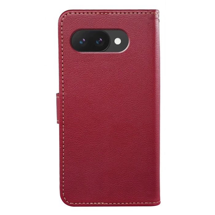 For Google Pixel 10a Case RFID Blocking Wallet Litchi Texture Leather Phone Cover Magnetic Clasp - Red - 7