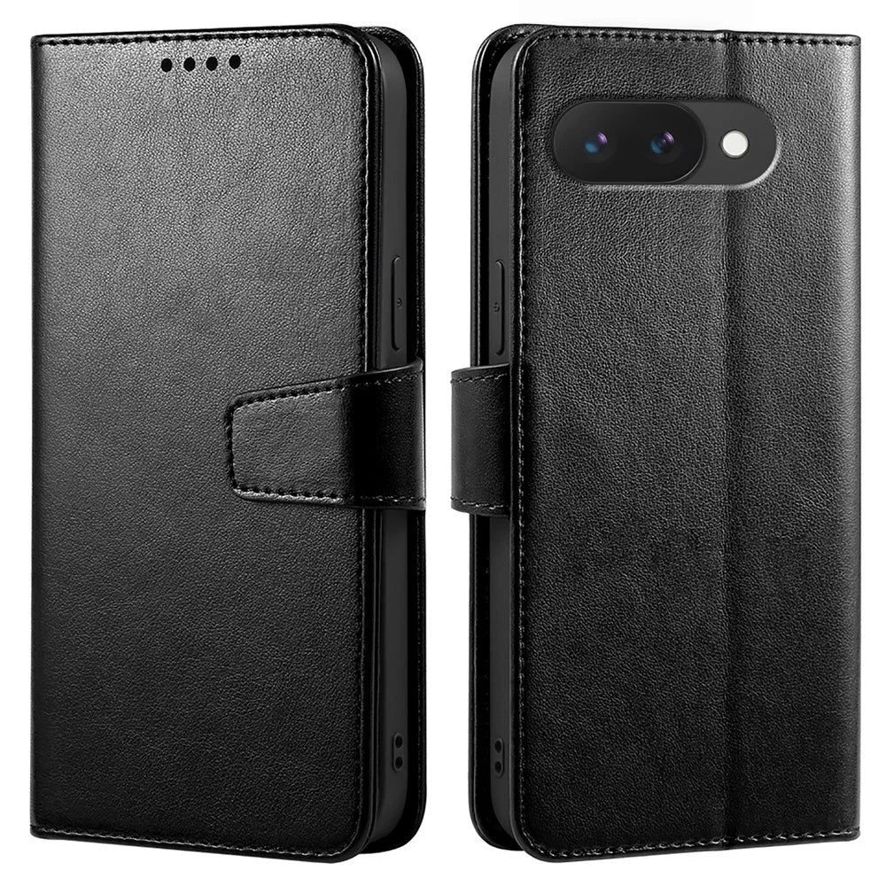 For Google Pixel 10a Case Stand Card Holder Wallet Leather Phone Cover - Black - 1