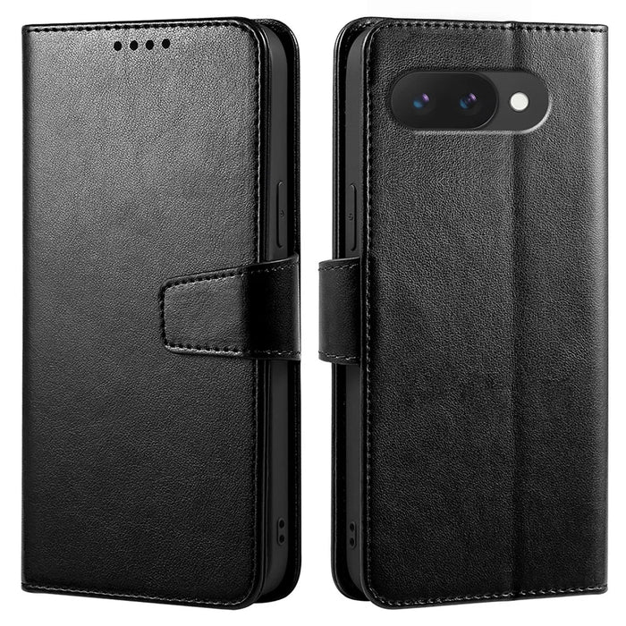 For Google Pixel 10a Case Stand Card Holder Wallet Leather Phone Cover - Black - 1