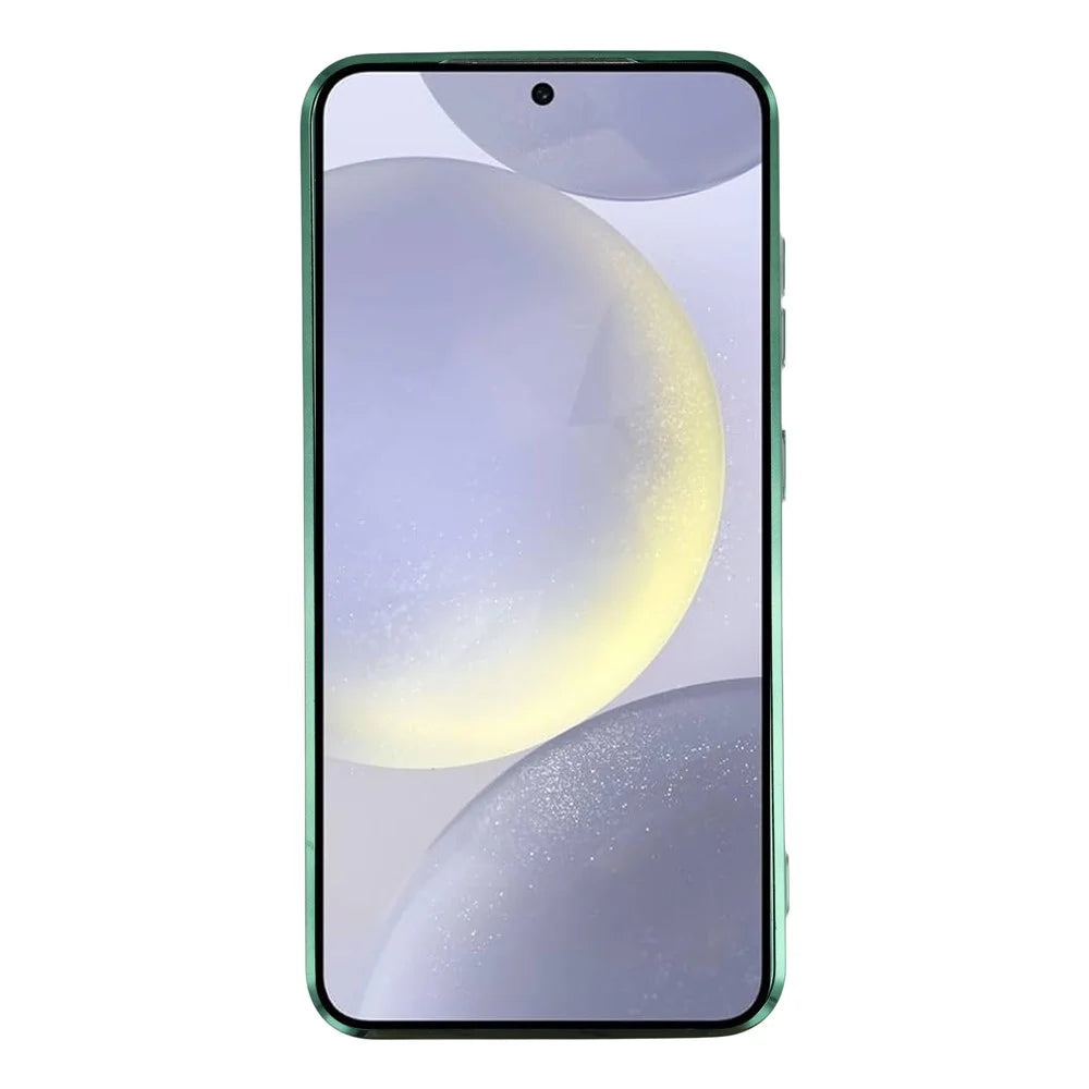For Samsung Galaxy S25+ / S24+ Magnetic Case CD Veins Glass Lens Guard TPU Phone Back Cover - Green - 2