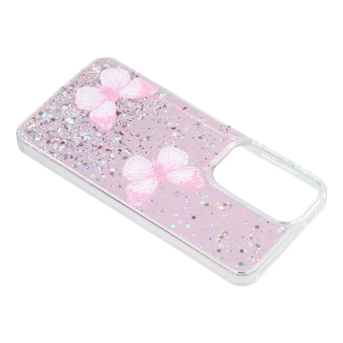 For Samsung Galaxy A57 5G Case Epoxy PVC Butterfly TPU Aesthetics Phone Cover - Pink - 4