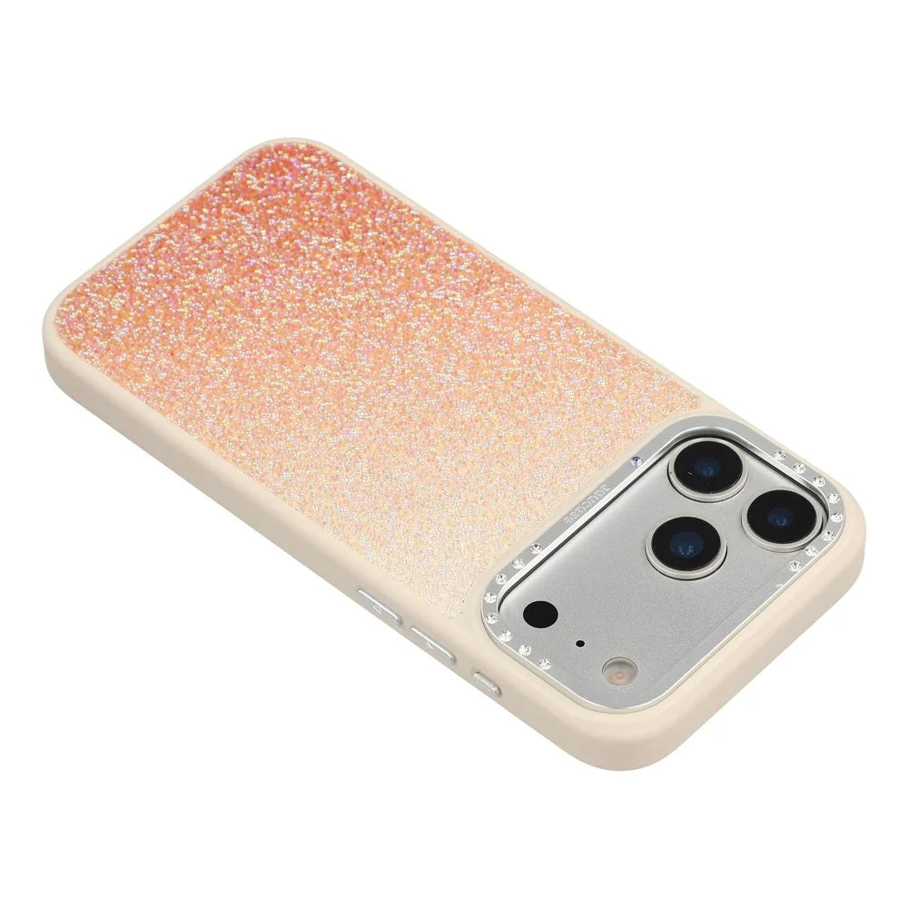 JAUCASE For iPhone 17 Pro Max Magnetic Case Sparkling Gradient TPU PC Phone Back Cover - Orange - 5