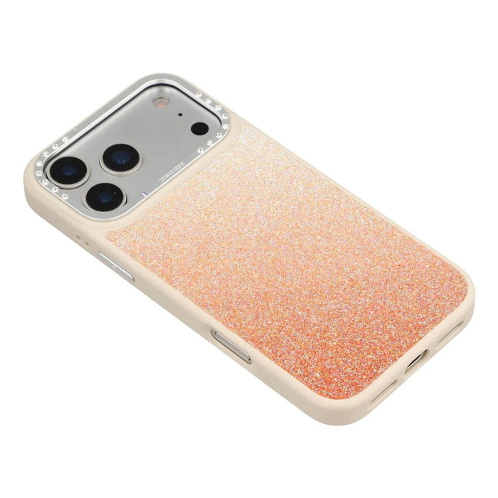 JAUCASE For iPhone 17 Pro Max Magnetic Case Sparkling Gradient TPU PC Phone Back Cover - Orange - 6