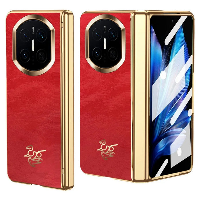 For Huawei Mate X7 Case Horse Pattern Hinge Protection Hard PC Phone Cover with Front Screen Protector - 1