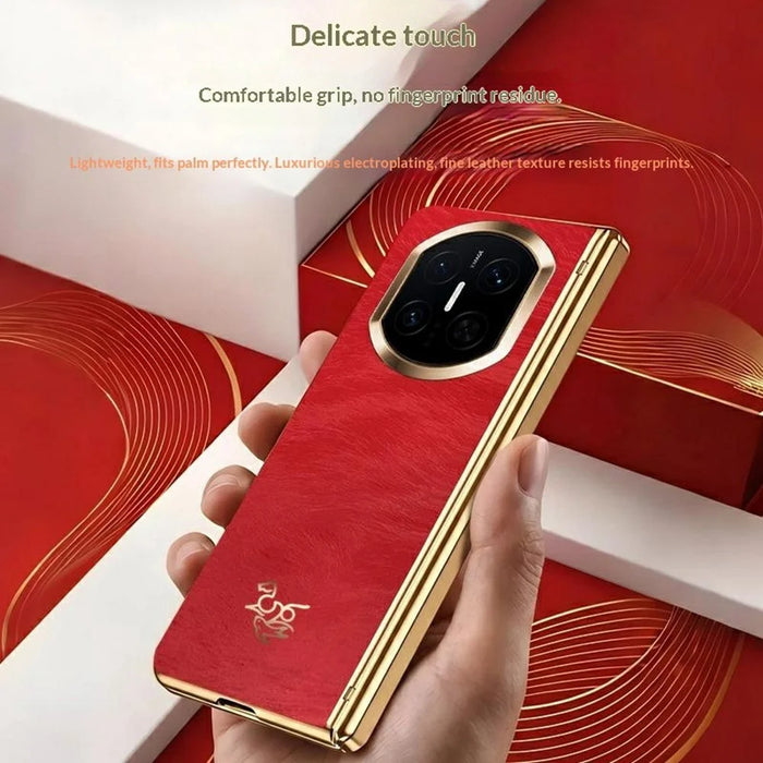 For Huawei Mate X7 Case Horse Pattern Hinge Protection Hard PC Phone Cover with Front Screen Protector - 3