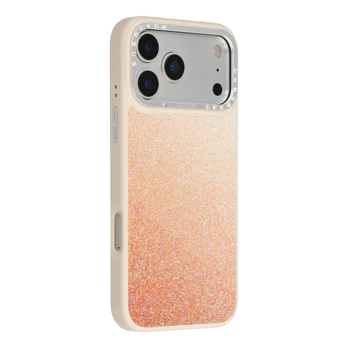 JAUCASE For iPhone 17 Pro Magnetic Case Sparkling Gradient TPU PC Phone Back Cover - Orange - 1