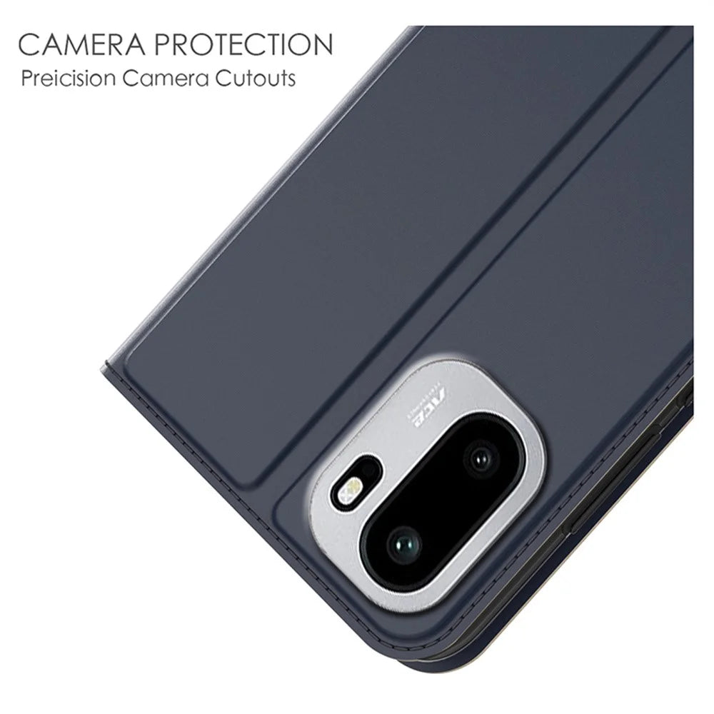 For OnePlus 15R 5G / Ace 6T 5G / Ace 6 5G Case PU Leather Phone Cover with Card Holder Stand - Blue - 5