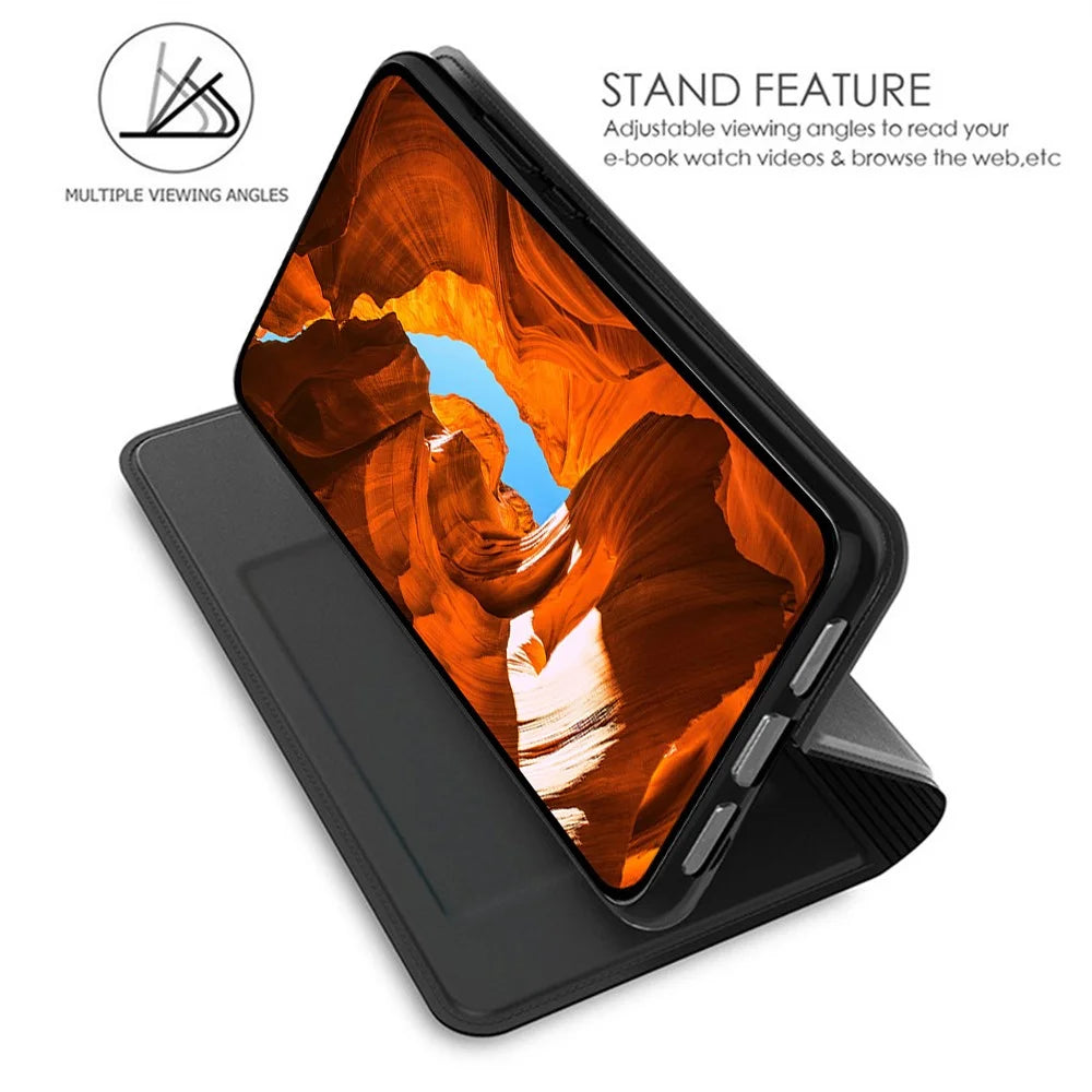 For Sony Xperia 10 VII Case PU Leather Phone Cover with Card Holder Stand - Black - 2