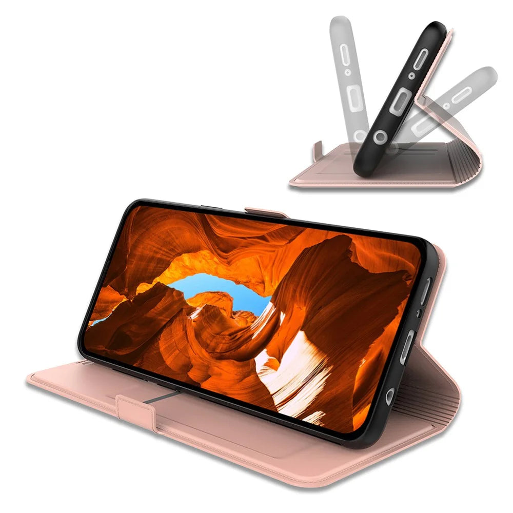 For Sony Xperia 10 VII Case Shockproof TPU Inner Shell Leather Phone Cover Card Slot - Rose Gold - 3