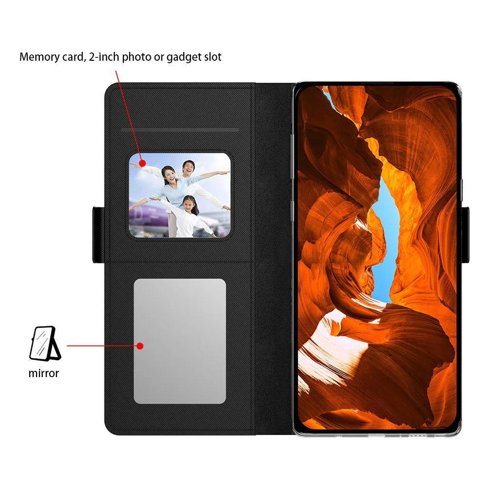 Phone Case For OnePlus 15R 5G / Ace 6T 5G / Ace 6 5G PU+TPU Magnetic Flip Phone Cover with Stand - Black - 3