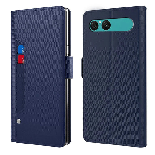For Sony Xperia 10 VII Case PU+TPU Magnetic Flip Phone Cover with Stand - Blue - 1