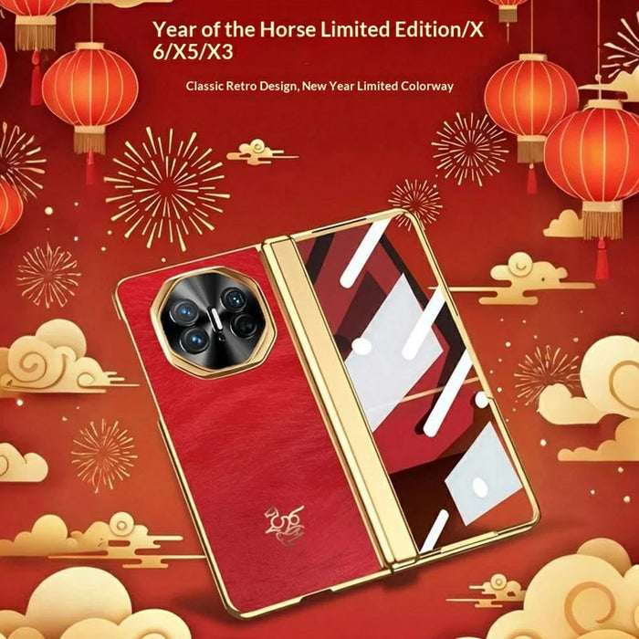 For Huawei Mate X5 Case Horse Pattern Hinge Protection Hard PC Phone Cover with Front Screen Protector - 5