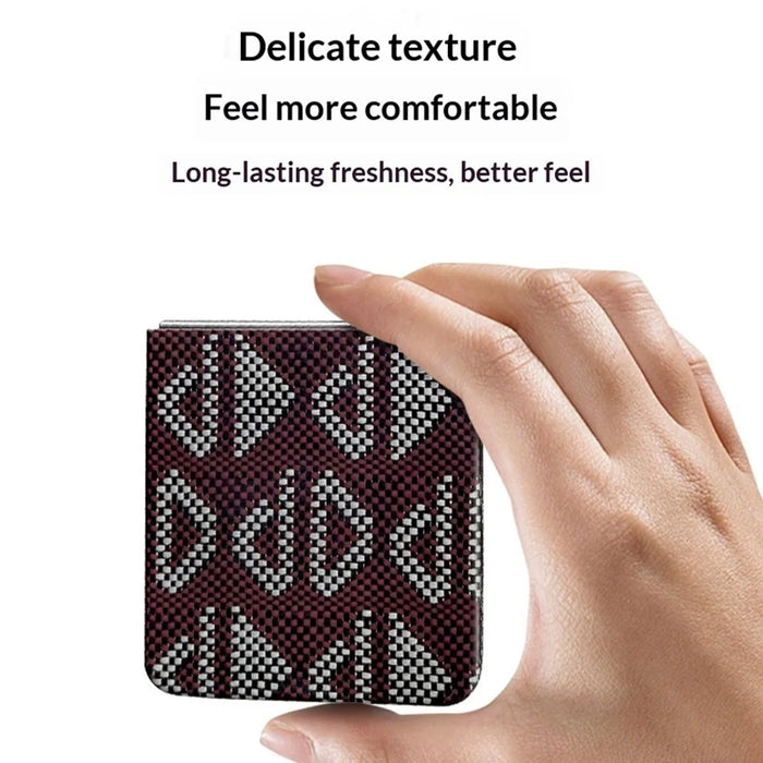 For Samsung Galaxy Z Flip7 5G Magnetic Case Gradient Color Design Aramid Fiber Phone Cover - Red - 6