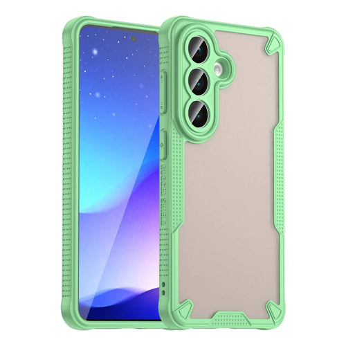 For Samsung Galaxy S26 Case PC + TPU Semi-Transparent Frosted Finish Protective Phone Cover - Green - 1