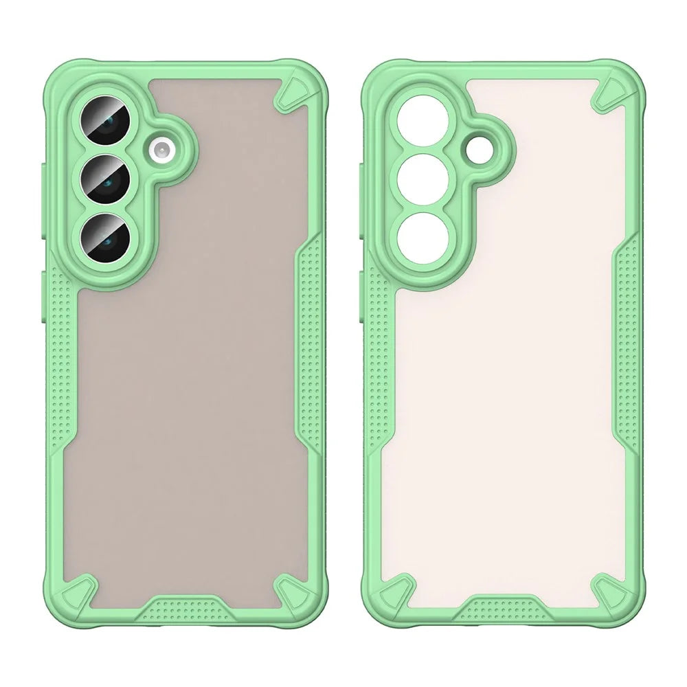 For Samsung Galaxy S26 Case PC + TPU Semi-Transparent Frosted Finish Protective Phone Cover - Green - 2