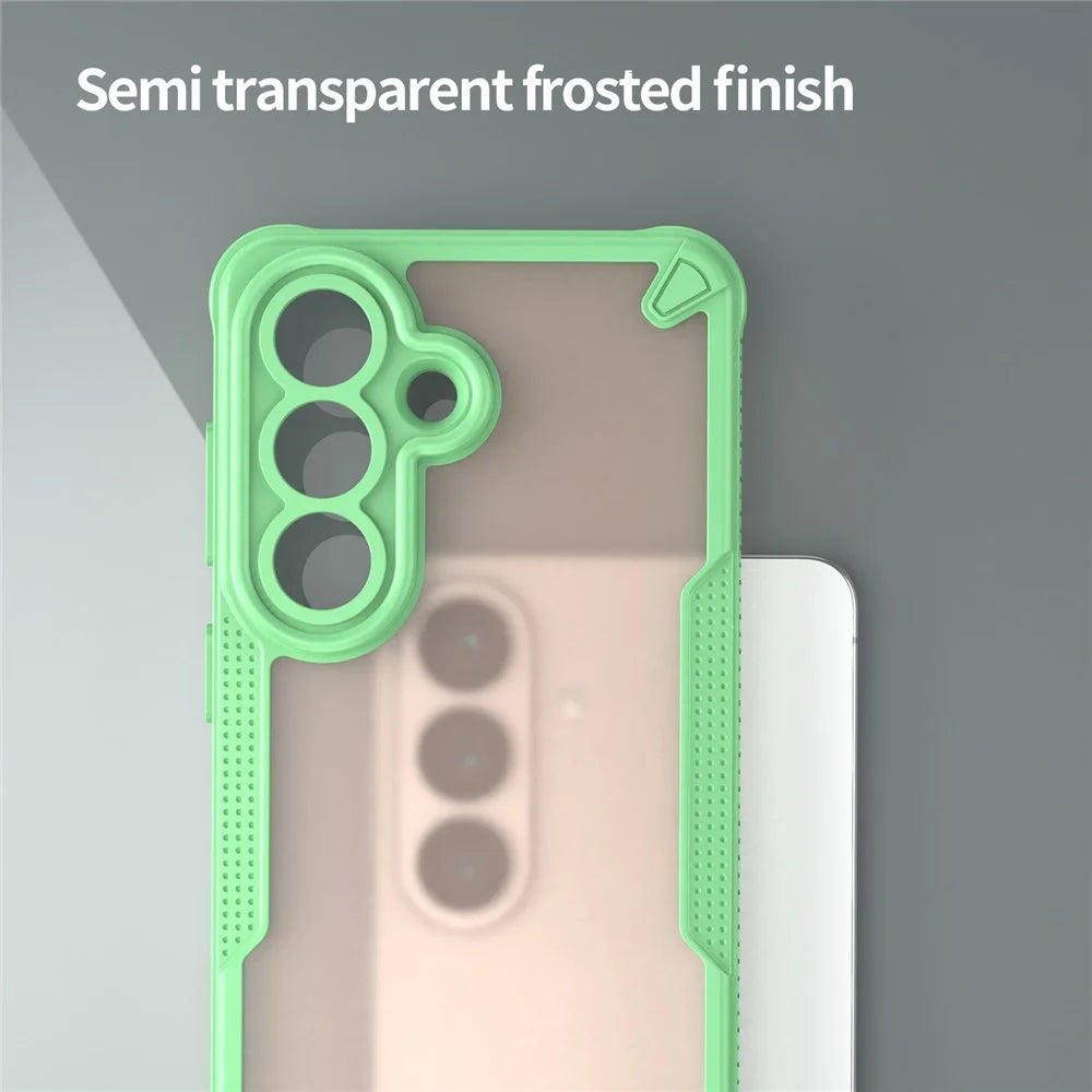 For Samsung Galaxy S26 Case PC + TPU Semi-Transparent Frosted Finish Protective Phone Cover - Green - 4