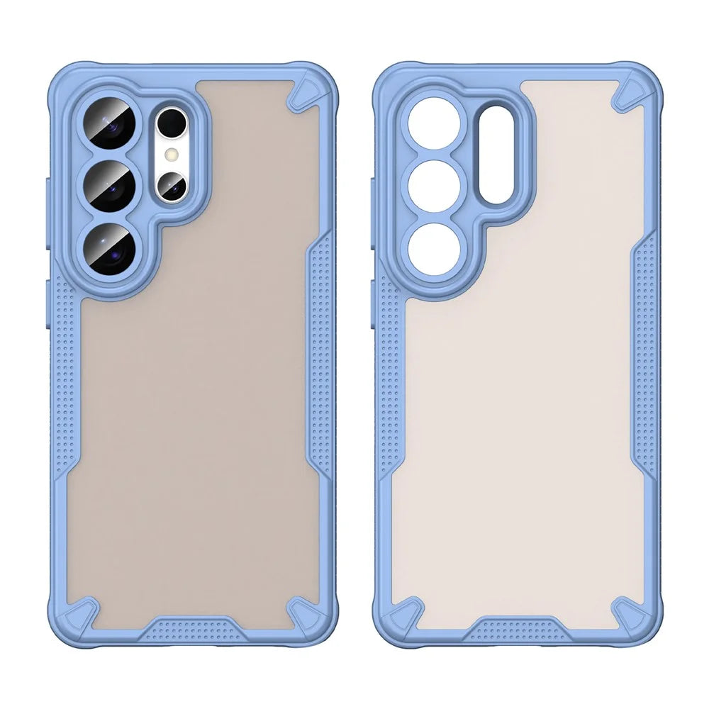 For Samsung Galaxy S26 Ultra Case PC + TPU Semi-Transparent Frosted Finish Protective Phone Cover - Blue - 2