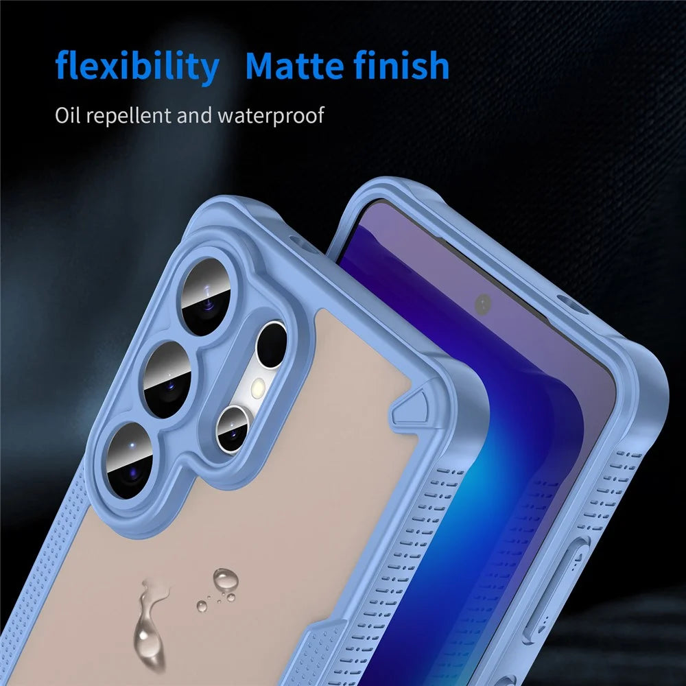 For Samsung Galaxy S26 Ultra Case PC + TPU Semi-Transparent Frosted Finish Protective Phone Cover - Blue - 7