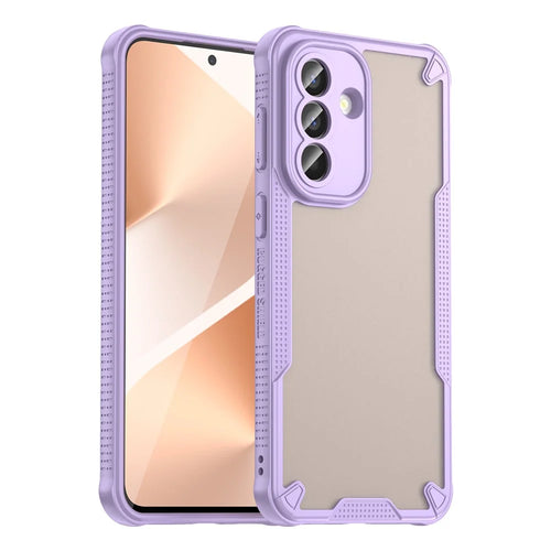 For Samsung Galaxy A57 5G Case PC + TPU Semi-Transparent Frosted Finish Protective Phone Cover - Purple - 1
