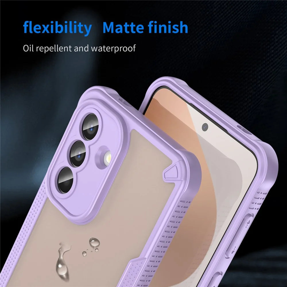 For Samsung Galaxy A57 5G Case PC + TPU Semi-Transparent Frosted Finish Protective Phone Cover - Purple - 7