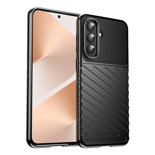 For Samsung Galaxy A57 5G Case Twill Texture TPU Shockproof Protective Phone Cover - Black - 1