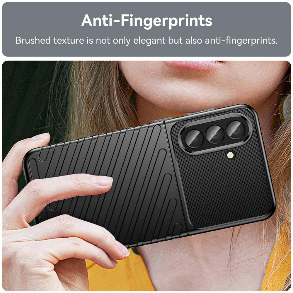 For Samsung Galaxy A57 5G Case Twill Texture TPU Shockproof Protective Phone Cover - Black - 5