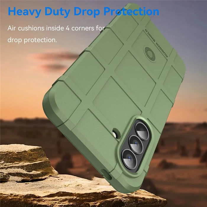 For Samsung Galaxy A57 5G Case Grid Design Soft TPU Scratch-Proof Phone Cover - Green - 3