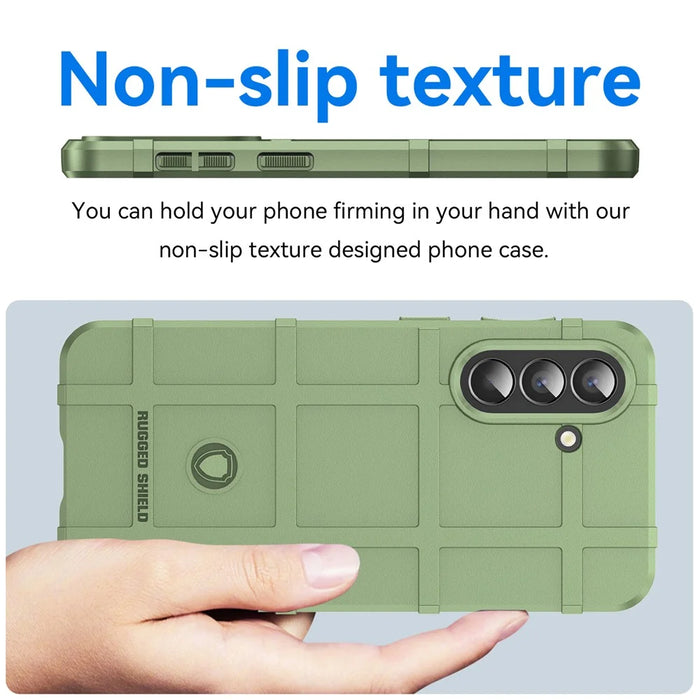 For Samsung Galaxy A57 5G Case Grid Design Soft TPU Scratch-Proof Phone Cover - Green - 4