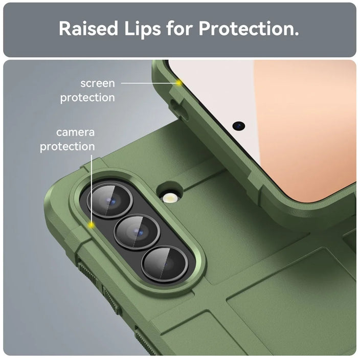 For Samsung Galaxy A57 5G Case Grid Design Soft TPU Scratch-Proof Phone Cover - Green - 6