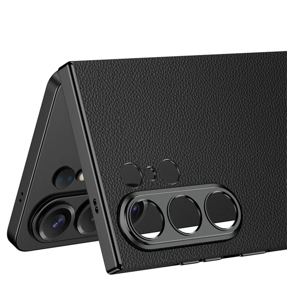 GKK For Samsung Galaxy S26 Ultra Case Skin Touch PC + PU Leather Slim Phone Cover - Black - 4