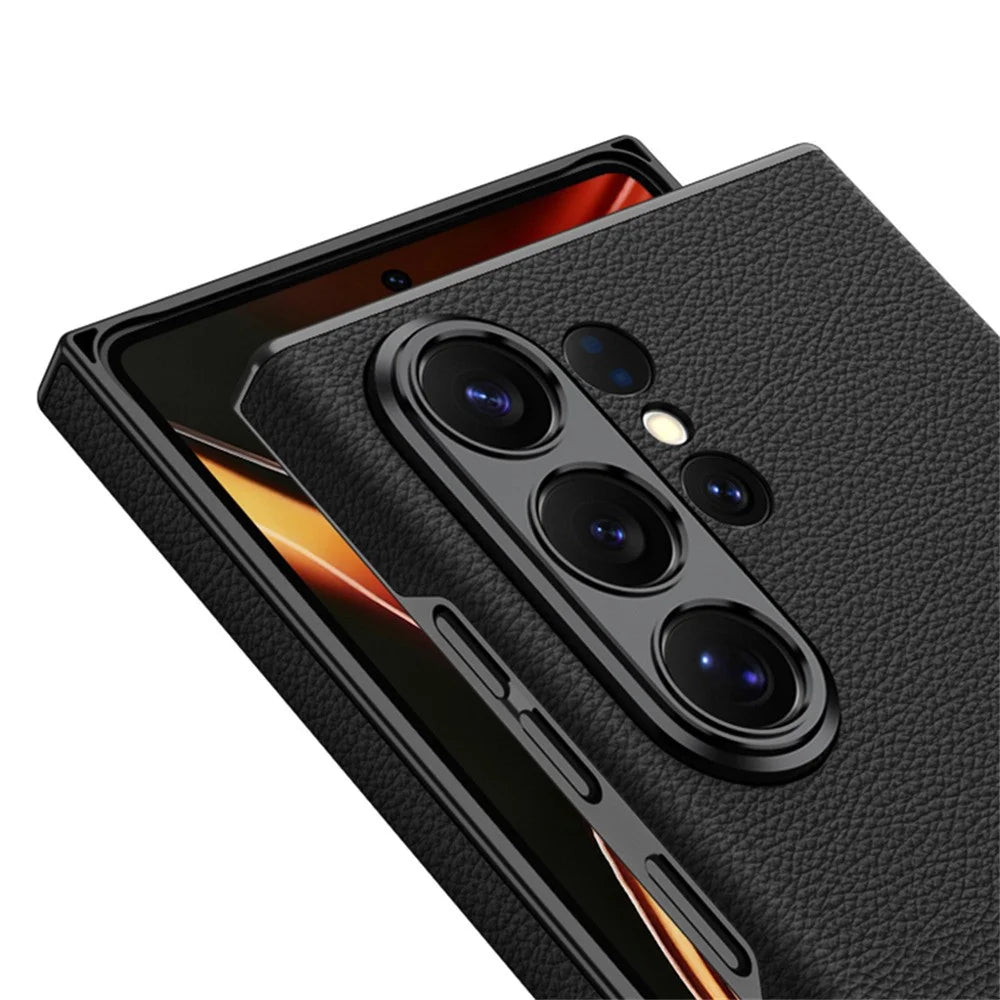 GKK For Samsung Galaxy S26 Ultra Case Skin Touch PC + PU Leather Slim Phone Cover - Black - 6
