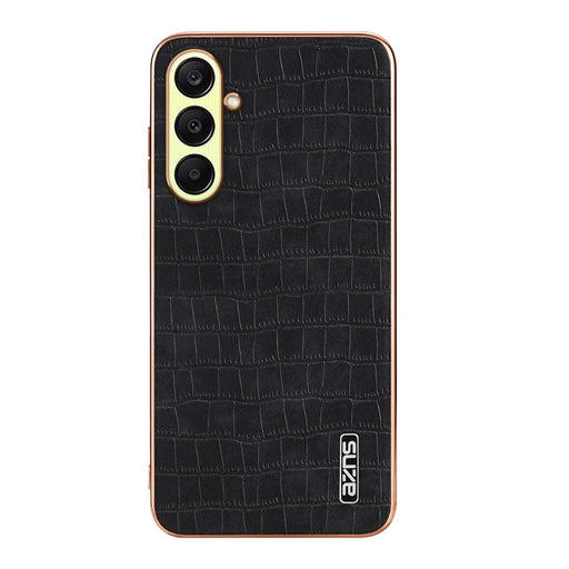 AZNS For Samsung Galaxy A37 5G Case Electroplating Crocodile Texture PU + TPU Phone Cover - Black - 2