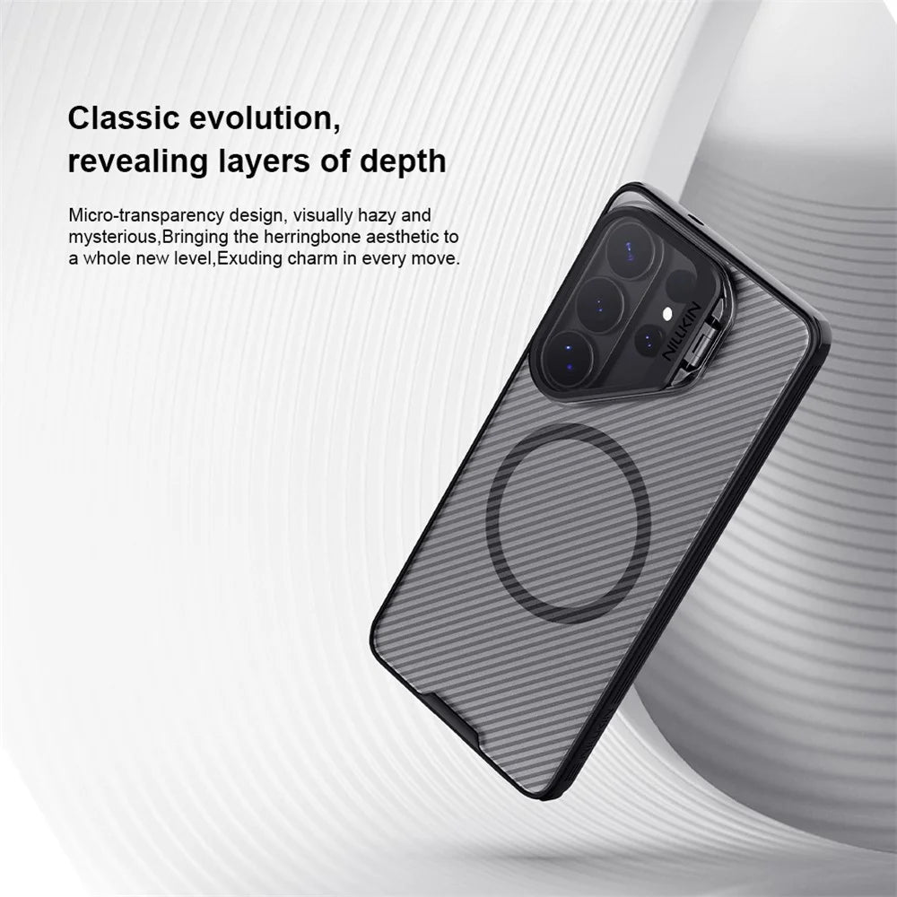 NILLKIN Camshield Prop Magnetic Series for Samsung Galaxy S26 Ultra Case Clear Lens Lid PC TPU Phone Back Cover - Black - 6