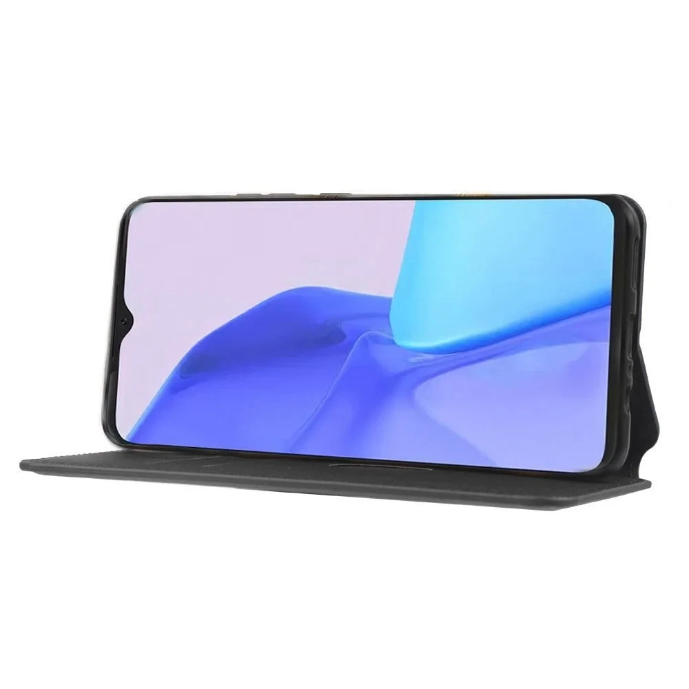 For Blackview Oscal C80 4G Rhombus Pattern Imprinted PU Leather Case Stand Wallet Design Magnetic Absorption Protective Phone Cover - Black - 3