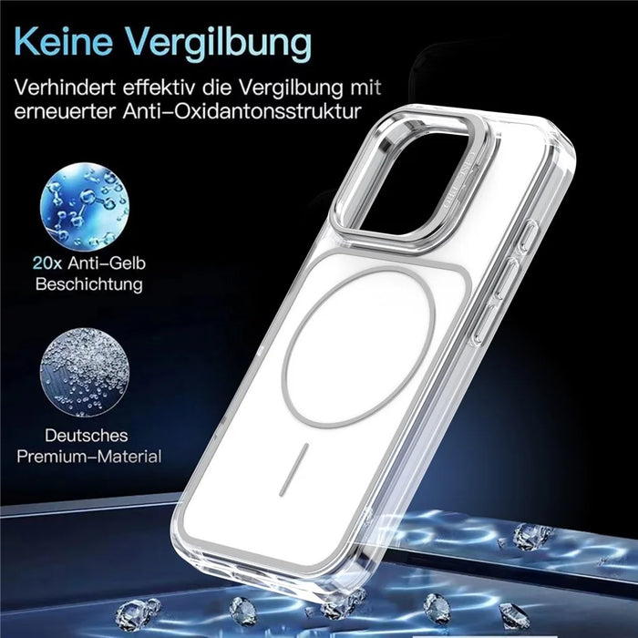For iPhone 16 Pro Case Compatible with MagSafe Lens Kickstand TPU Acrylic Phone Cover with Matching Hand Strap - White - 6