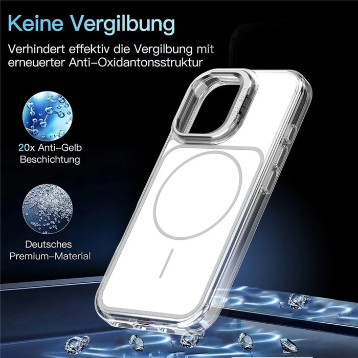 For iPhone 16 Case Compatible with MagSafe Lens Kickstand TPU Acrylic Phone Cover with Matching Hand Strap - White - 6