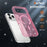 For iPhone 17 Pro Magnetic Case Glitter Design TPU PC PET Drop Proof Phone Cover - Transparent Pink - 5